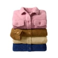 thumbnail image 3 of Woman Within Plus Size Berber Shirt Jacket Long Oversized Fuzzy Fleece Shacket, 3 of 3