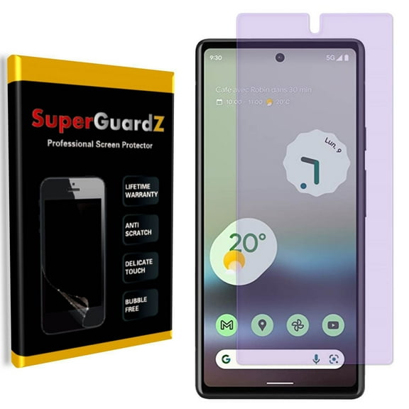[2-PACK] For Google Pixel 6a (2022) - SuperGuardZ Anti Blue Light [Eye Protection] PET Film Screen Protector, Anti-Scratch, Anti-Bubble