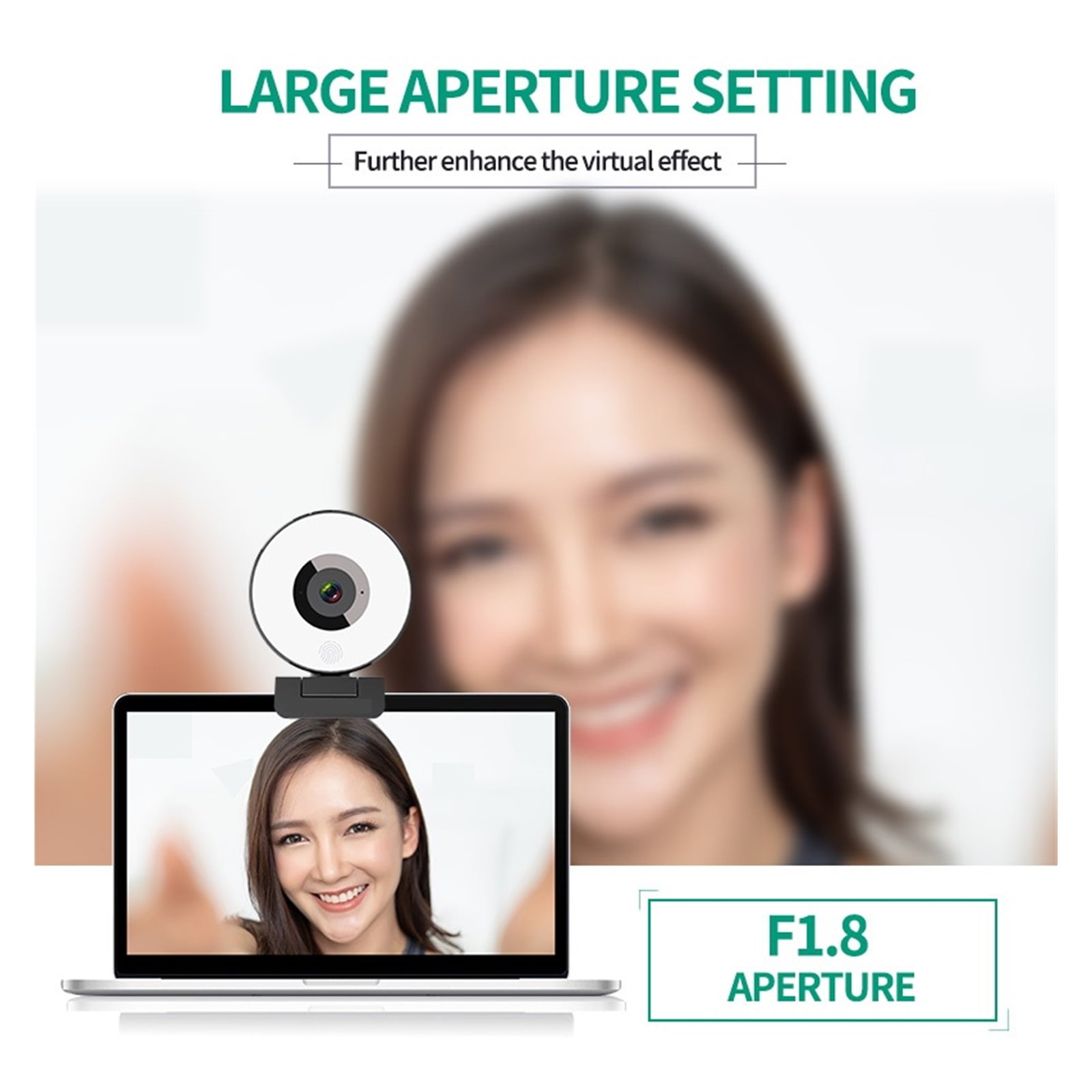 FHD 1080P Fixed Focus Live Streaming Webcam With Dual Ring Light 30FPS USB Tripod Web Camera For PC Laptop For Conferencing ,HD Video