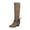 Khaki, variant on Fesfesfes Riding Boots For Women Long Pointed Lace-up Warm Solid High Heel Knight Synthetic US:6.5(38)
