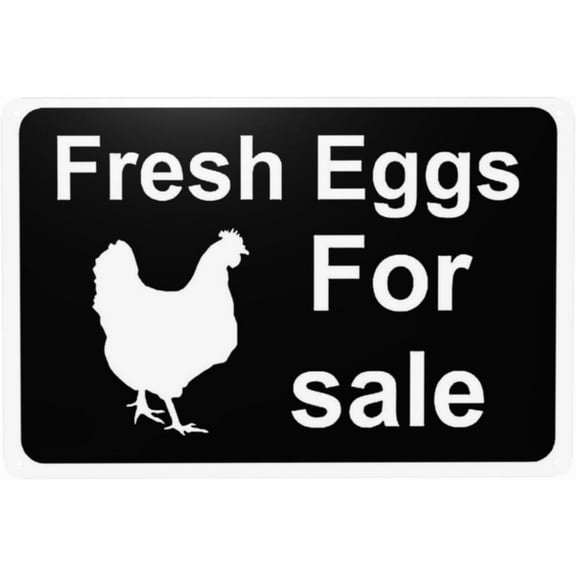 8 x 12 in Metal Tin Sign - Fresh Eggs for Sale Sign，Decorative Wall Art Signage，Farmhouse Country Kitchen Home Décor 12" x 8"