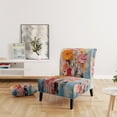 thumbnail image 2 of Designart "composition Kaleidoscope II" Orange Abstract Upholstered Accent Chair - Modern Arm Chair For Bedroom, 2 of 7