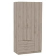 thumbnail image 1 of Atlin Designs Three-Door Modern Engineered Wood Bedroom Armoire in Walnut Gray, 1 of 11