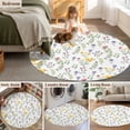 thumbnail image 6 of Wildflowers Blossom Round Area Rug 4 FT, Non Slip Indoor Outdoor Rug, Spring Pastoral Botanical Flowers Rustic Washable Circular Carpet Non-Shedding Floor Mat for Coffee Table Nursery Foyer Balcony, 6 of 9