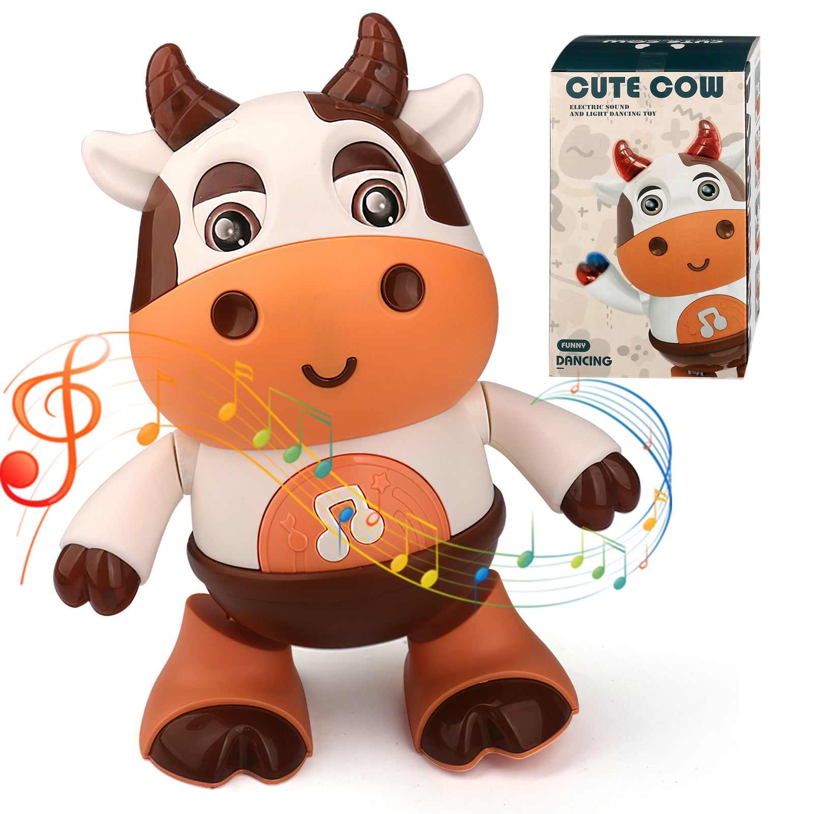 2022 New Baby Cow Musical Toys, Cute Dancing Walking Baby Cow Toy with ...