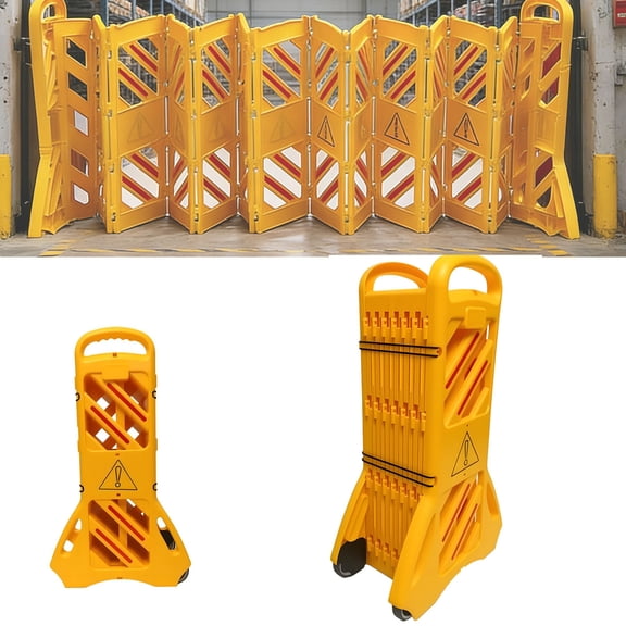 13 ft Portable Driveway Fence, Commercial Safety Barriers, Heavy-Duty Safety Barriers, Foldable Security Barricade Fence for Crowd Control