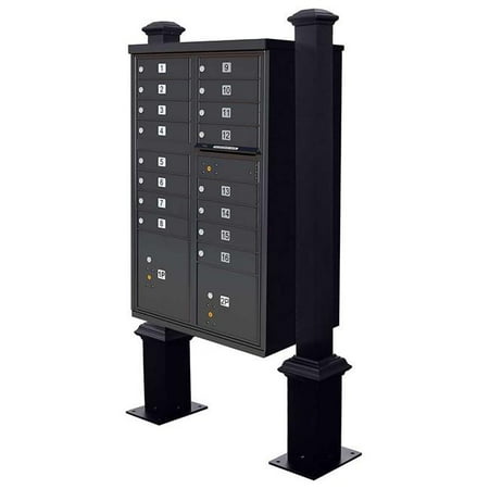 QualArc WDPST-S7-CBU-BLK 10 in. Westhaven Decorative CBU Square Posts with Pyramid Finial- Black