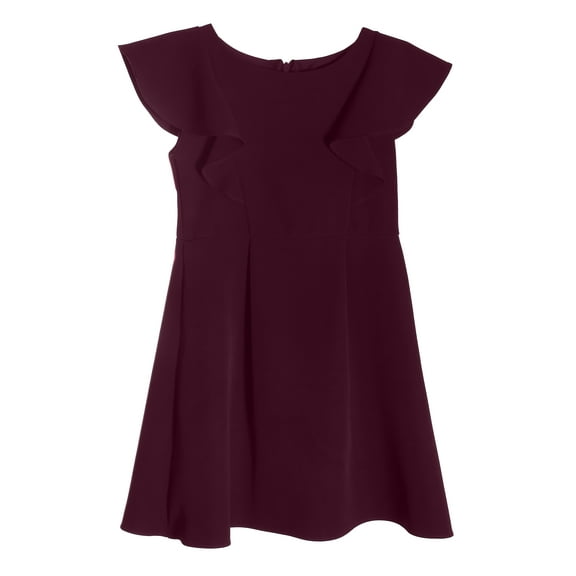 Little Girl Princess Aline Ruffle School Party Holiday Flower Girl Dress (K43D6) Eggplant 4