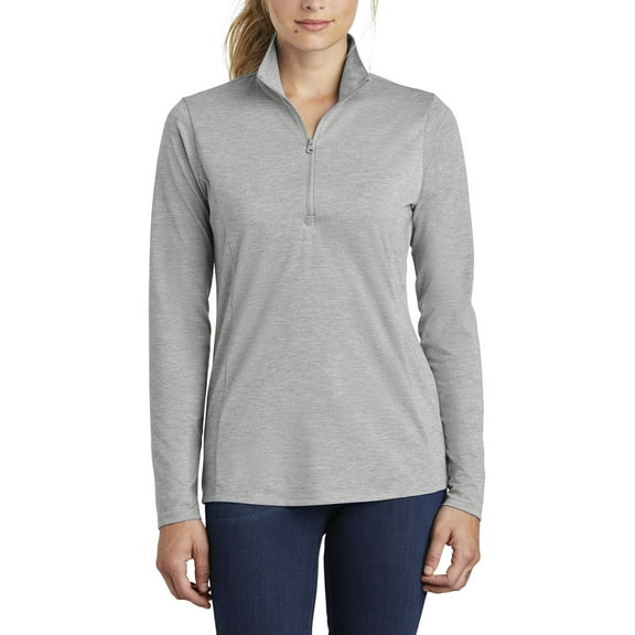 JustBlanks Womens Tri Blend Wicking 1 4 Zip Pullover with Cadet Collar
