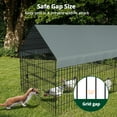 thumbnail image 3 of PawGiant Large Metal Chicken Coop, 21ft x 3.5ft Chicken Cage Hen House with Waterproof Cover, 3 of 9