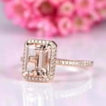 thumbnail image 3 of HeartsAndYou 2.2ct Natural Morganite Diamond Halo Ring 14k SOLID Rose Gold with Round Accent, 3 of 9