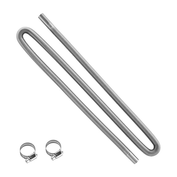 KFFKFF 77.95-inch Stainless Steel Exhaust Hose, Flexible Diesel Heater Pipe with 2 Clamps, Exhaust Kit for 2KW, 5KW, and 8KW Diesel Heaters