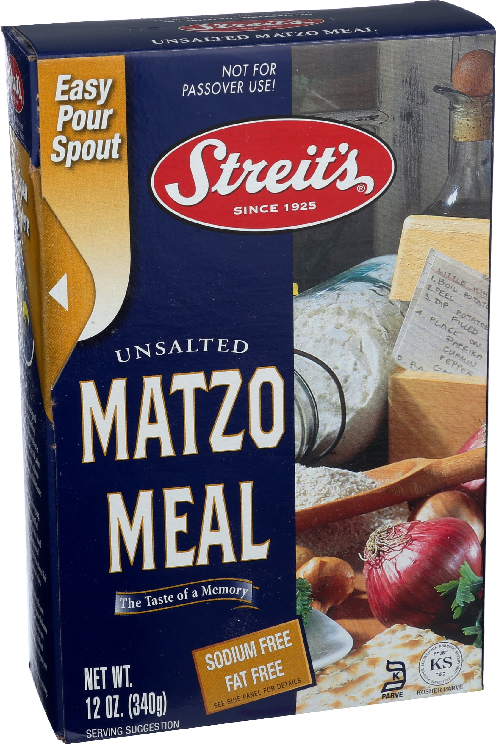 Pack of 18, Streits Unsalted Matzo Meal, 12 oz