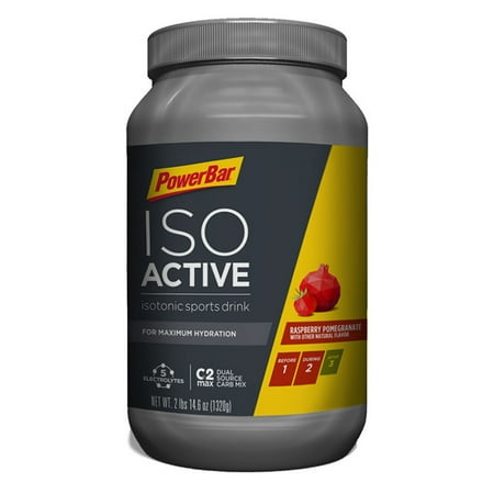 PowerBar IsoActive MAX Hydration Energy Sports Drink - 40 Servings Can (Raspberry Pomegranate