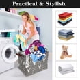 thumbnail image 3 of Rectangle Laundry Basket, 15" Baby Storage Basket for Girls, Waterproof Large Canvas Laundry Hamper for Nursery Clothes Toys College Dorms Organizer, Elk Arrow, 3 of 7
