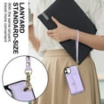 thumbnail image 5 of Mantto Crossbody Wallet Women Case for iPhone 15, [RFID Blocking] CRedit Card Holder Phone Case with Strap Leather Purse with Lanyard Magnetic Flip Cover Girl For iPhone 15, Purple, 5 of 10