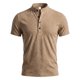 thumbnail image 5 of Ceisia Men's Slim Fit Mandarin Collar Henley Shirts, Stretchy Breathable Short Sleeve 4-Button Placket T-Shirts for Casual & Daily Wear Gifts, 5 of 6