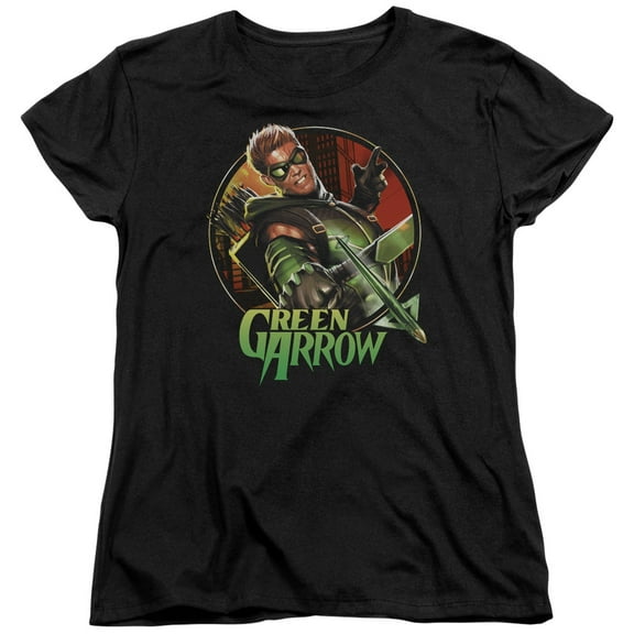JLA Justice League Sunset Archer S/S Women's T-Shirt Black