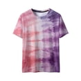 thumbnail image 4 of Taylonsss Women's Vintage Gradient Printed Round Neck Short Sleeve T-Shirt Casual Sports Top for Fitness and Daily Wear Comfortable Stretch Breathable Fabric for Spring Summer, 4 of 9