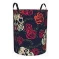thumbnail image 2 of Daiia Roses Skulls Round Laundry Basket with Handles Thickened Waterproof Circular hamper,Dirty Clothes Storage Basket for Bedroom,Bathroom,College Dorm-Medium, 2 of 8
