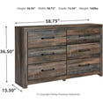 thumbnail image 3 of Ashley Furniture Drystan 6 Drawer Dresser in Burnt Orange and Teal, 3 of 10