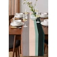 thumbnail image 4 of Colorful Stripes Table Runner 60 Inches, Modern Simple Abstract Vertical Lines Bed Runner Dresser Scarves Tabletop for Indoor Outdoor Parties/Ceremony/Banquet, 13" x 60", 4 of 8