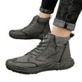 thumbnail image 2 of IUJSOY Chelsea Boots for Men Stylish Comfort Leather Chukka Ankle Boots High Top Boots Gray 9.5, 2 of 6