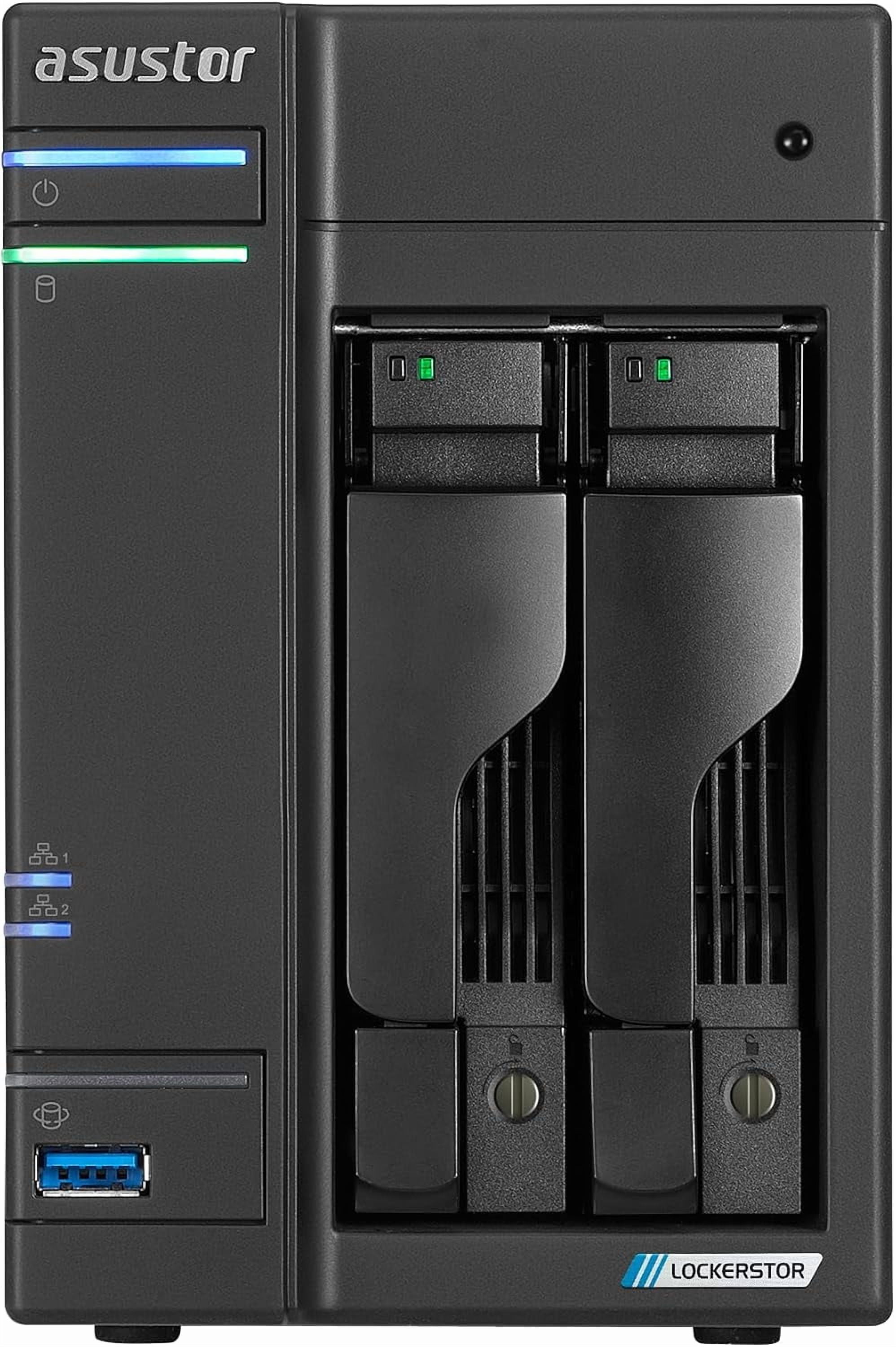 Asustor AS6702T v2 Lockerstor 2 Gen2+ 2 Bay NAS, Quad-Core 2.0GHz CPU, 2x5GbE ,4GB RAM DDR4, 4x M.2 SSD Slots (Diskless)