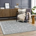 thumbnail image 5 of Hauteloom Diah Living Room, Bedroom Patio Outdoor Area Rug - Farmhouse - Slate Blue, Beige - 2' x 3', 5 of 17