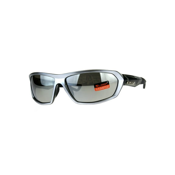 Xloop Mens Robotic Futuristic Color Mirror Warp Biker Sport Sunglasses Silver Mirror