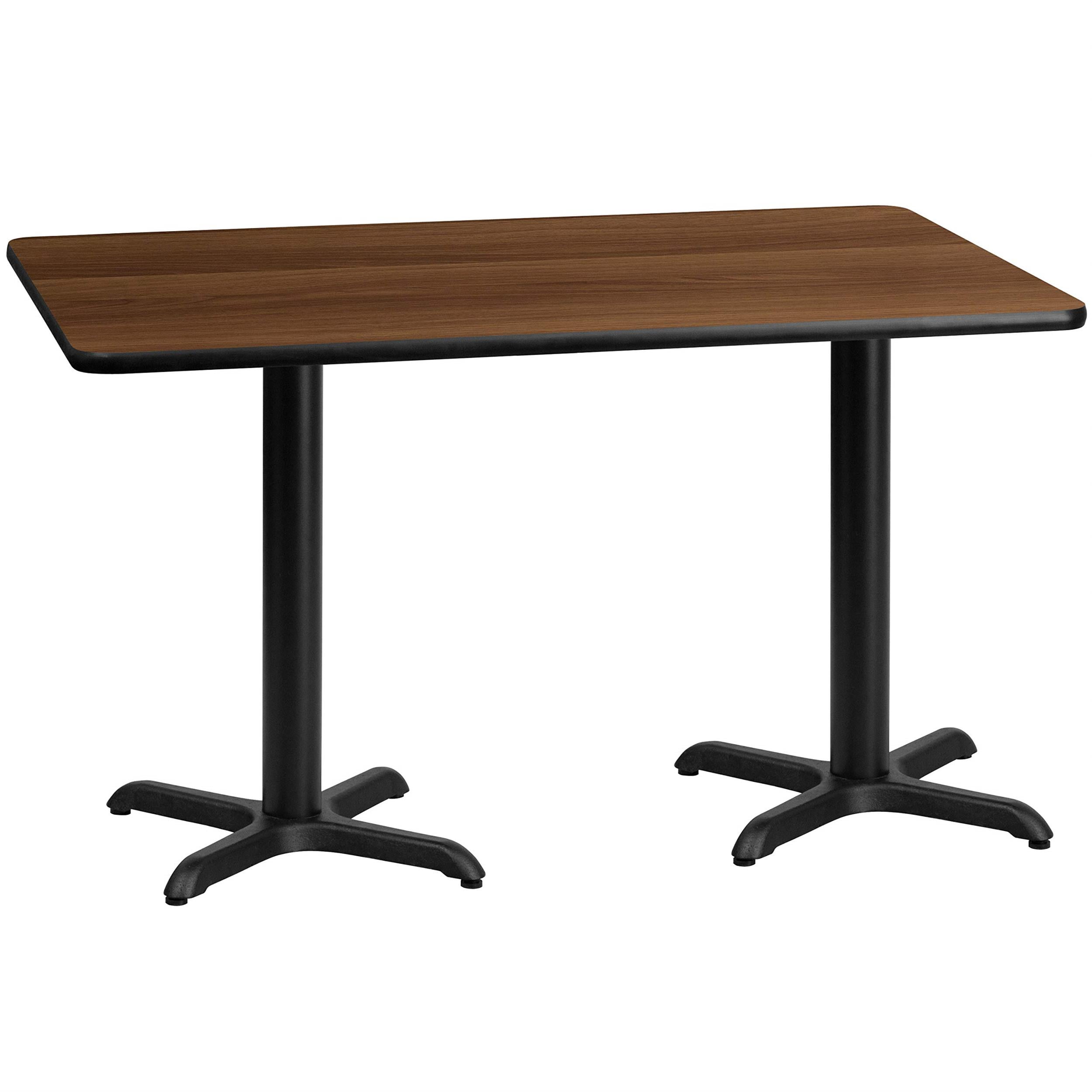 Bowery Hill 30" x 60" Restaurant Dining Table in Black and Walnut