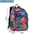 thumbnail image 2 of FORMRS School Backpack 17" Student Travel Bag with Laptop Compartment, Colorful Art Leaves Pattern, 2 of 7