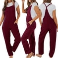 thumbnail image 4 of HBFAGFB Combinaison Mode Femme Col Carré Sans Manches Sport Rouge Taille g, 4 of 8