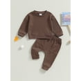 thumbnail image 2 of Bagilaanoe 2PCS Newborn Baby Girl Boy Long Pants Set  Long Sleeve Sweatshirt Pullover Tops + Drawstring Sweatpants 3M 6M 9M 12M Infant Casual Sweatsuits, 2 of 9