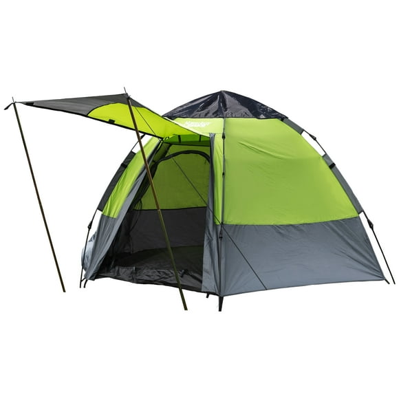 NEH 5 Personne Tente de Camping Automatique Instantanée Imperméable à l'Eau Double Couche Tissu, Tente Hexagonale Portable avec Sac de Transport, Vert, 8,9'L x 8,9'W x 5,25'H
