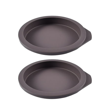 

KEUSN Silicone Non Stick Round Cake Tray Baking Tray Mini Hamburger Baking Tray Black