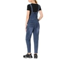 thumbnail image 3 of Allegra K Women's Stretch Skinny Pant Casual Overalls Denim Suspender Jumpsuit, 3 of 6