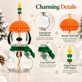 thumbnail image 4 of 2026 New Snoo.py Inspired Cartoon Dog Glass Cold Cup with Straw, Knitted Beanie Hat and Scarf Decor, 20 oz Clear Tumbler for Iced Coffee & Cold Drinks Christmas Gifts, 4 of 9
