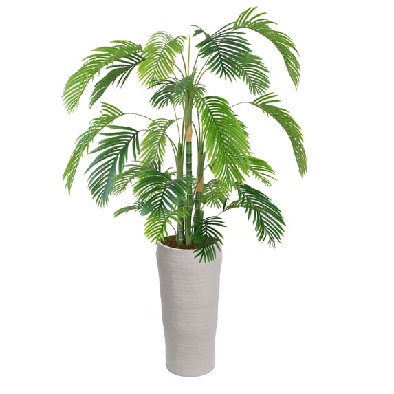 Artificial Faux Real Touch 7.75 Feet Palm Tree With Planter