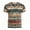 A-Multicolour757, variant on XIAONU Men's Retro Bold Color-Blocked Striped V-Neck T-Shirt Short-Sleeve Slim-Fit Casual Everyday Top