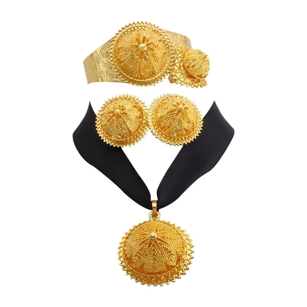 Conjunto de 4 piezas de joyería de lujo, collar, pendientes, anillo, pulsera, moda elegante para Negro