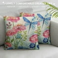 thumbnail image 3 of PIKWEEK  Dragonfly Throw Pillow Cover Decorative Watercolor Flowers Printing Couch Pillow Case Rustic Farmhouse Cushion Cover for Sofa Bedding (Dragonfly ), 3 of 5