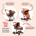 thumbnail image 2 of Carriola Para Bebé Starkids Elara Tactopiel Con Portabebé Café, 2 of 5