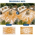 thumbnail image 5 of Garvee 8x10ft Outdoor Rug Waterproof Reversible Plastic Straw Rug, Modern Boho Sun Pattern Rug, Large RV Camping Mat Portable Outdoor Carpet for Patio, Balcony, Picnic, Beach, Deck, Orange, 5 of 10