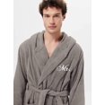 thumbnail image 4 of 2Pcs Couple's Terry Cloth Robe Hooded Bathrobes 100% Cotton Turkish Towel Robe Lightweight with Embroidery, 4 of 6