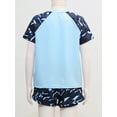 thumbnail image 4 of YEAHDOR Boys Tropical Rashguard And Trunks Set Camouflage Print Swimsuit Quick dry Pool Bathing Suit 1Sky Blue 5-6, 4 of 7
