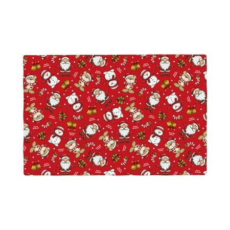 

Placemats Set of 4 Christmas Santa Cartoon Snowman A Heat Resistant Non - Slip Place mats Waterproof table mat for Kitchen Dining-4片装