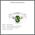 thumbnail image 5 of Gem Stone King 925 Silver and 10K Rose Gold Green Tourmaline Engagement Ring for Women,Girls | 0.70 Cttw | Oval 7X5MM | Gemstone October Birthstone | Size 8, 5 of 5