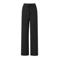 thumbnail image 5 of Womens Fashion Two Piece Suit - Padded V Neck Top & Trousers, Solid Color Casual Outfit for Autumn/Winter, 5 of 6
