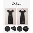 thumbnail image 3 of Dokotoo Women's Off Shoulder Bodycon Dress Short Sleeve High Slit Back Zipper Evening Party Cocktail Midi Dresses S-XL, 3 of 7